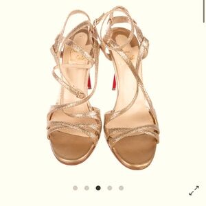 Christian Louboutin Audrey gold glitter sandal sz 36
